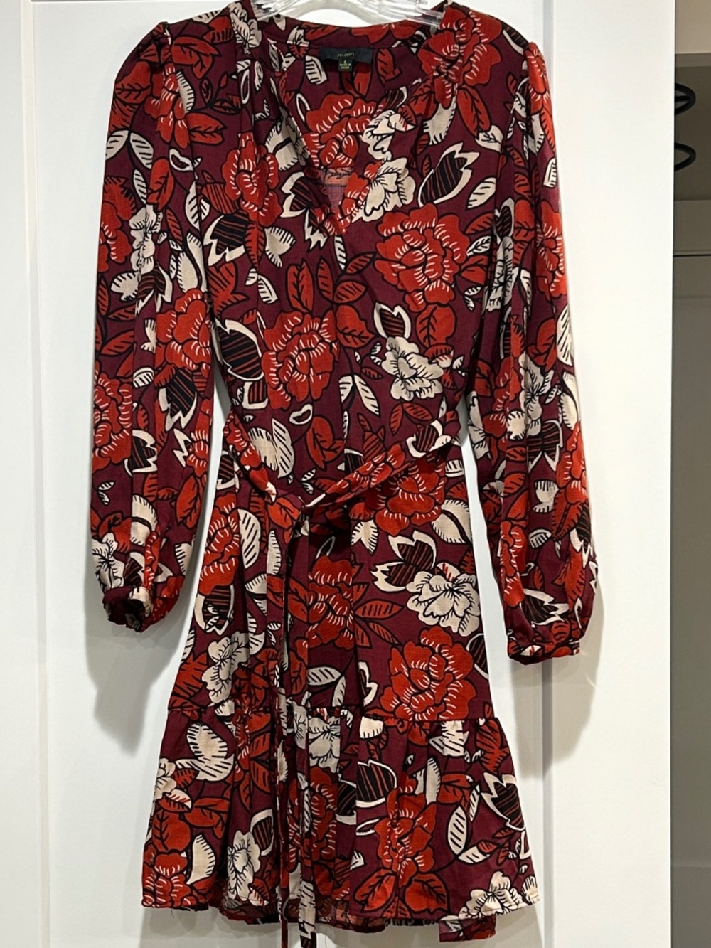 MAIA floral Mini Dress with tie Women's Size 6 - Picture 2 of 4